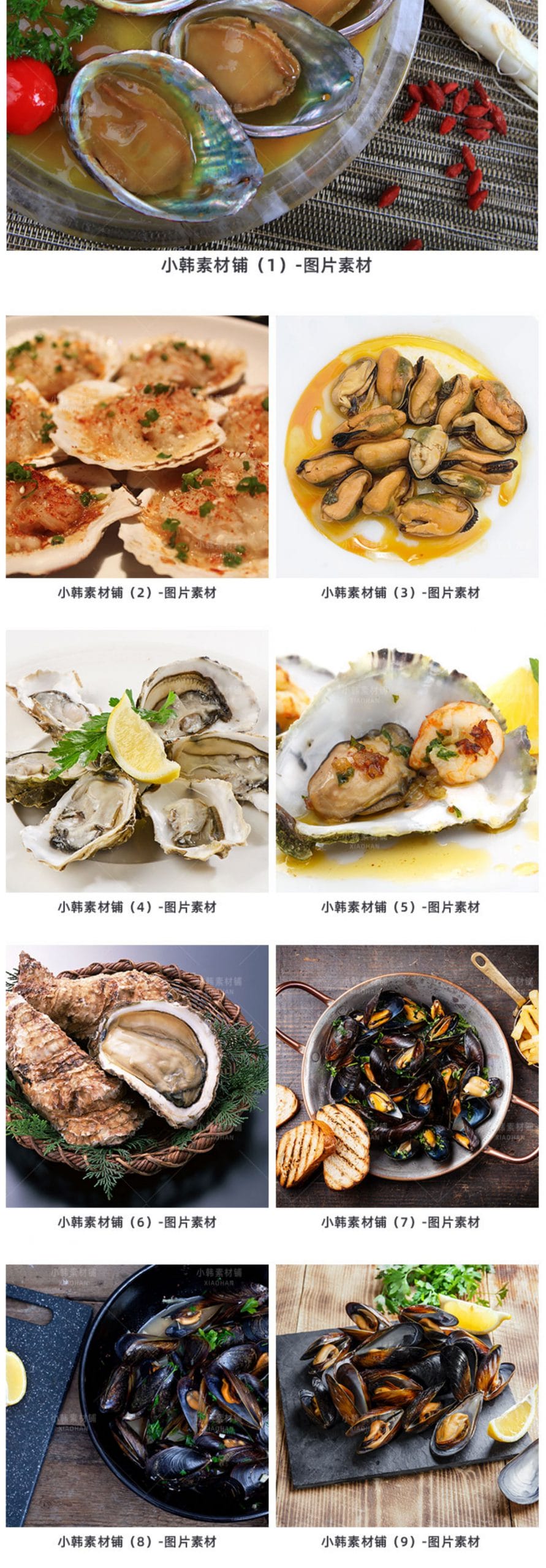 菜谱高清美食JPG图片牡蛎蛤蜊生蚝设计美工电商广告设计素材