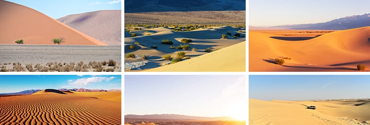 沙漠荒漠岩石山脉荒凉赤戈壁滩沙丘丝绸之路大漠自然风景图片素材