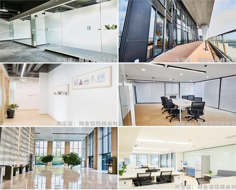 办公室场景公司环境企业文化抖音绿幕虚拟直播间led背景图片素材