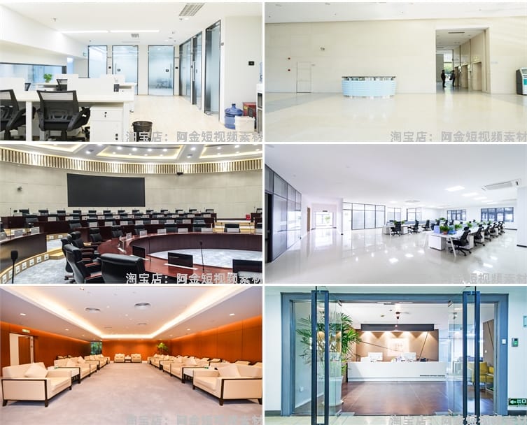 办公室场景公司环境企业文化抖音绿幕虚拟直播间led背景图片素材
