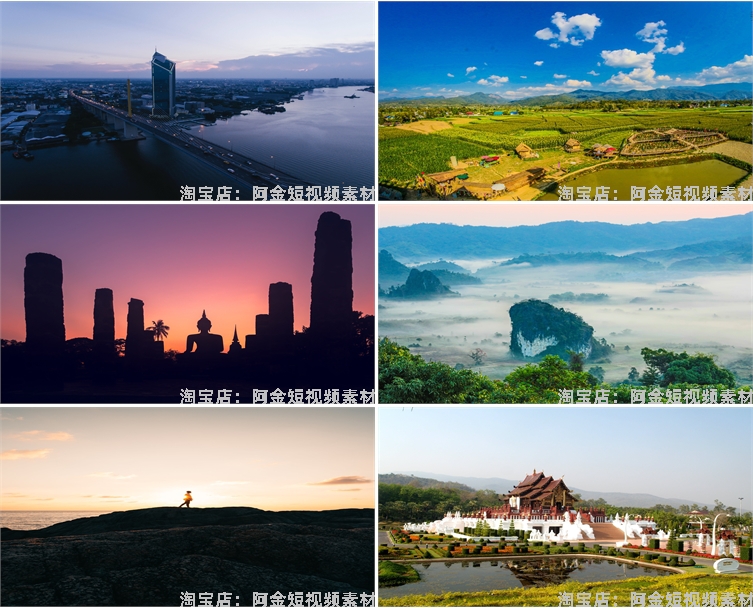 泰国曼谷寺庙城市建筑风光东南亚清迈风景素材高清旅游背景图片