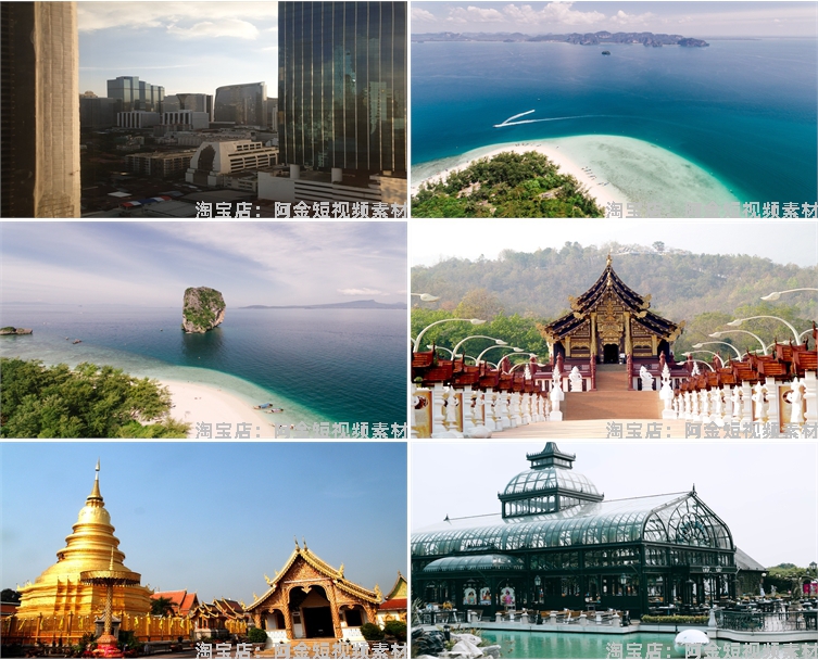 泰国曼谷寺庙城市建筑风光东南亚清迈风景素材高清旅游背景图片