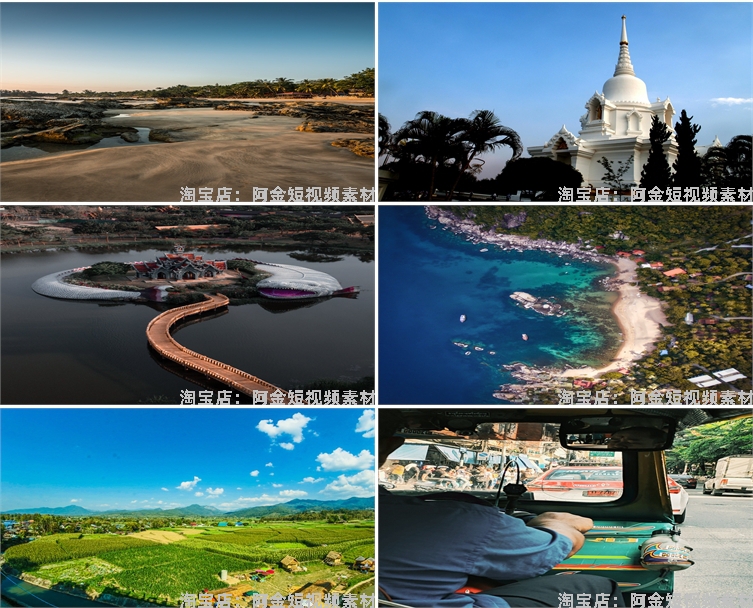 泰国曼谷寺庙城市建筑风光东南亚清迈风景素材高清旅游背景图片