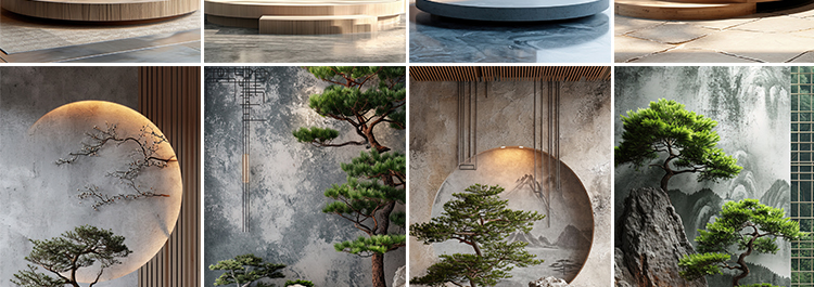 中国风复古文艺禅意室内中式古典动态视频绿幕直播间背景图片素材