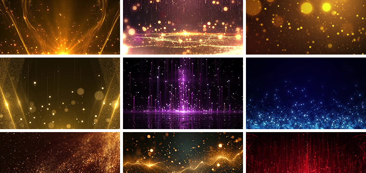 金色粒子光效动态图片GIF绚丽光斑颁奖年会PPT背景图舞台LED素材