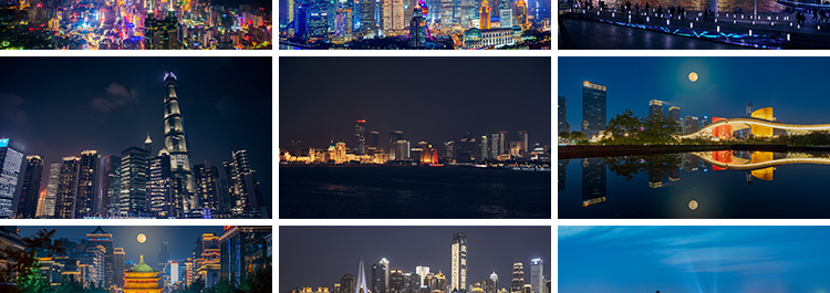 城市街道夜景灯光建筑都市现代风景高楼观光摄影照片图片设计素材