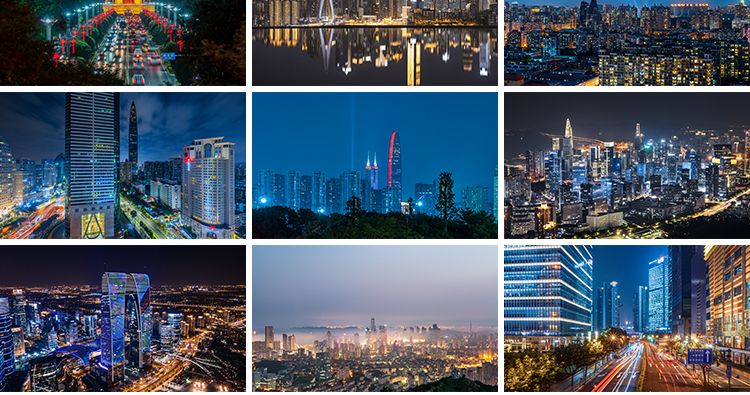 城市街道夜景灯光建筑都市现代风景高楼观光摄影照片图片设计素材