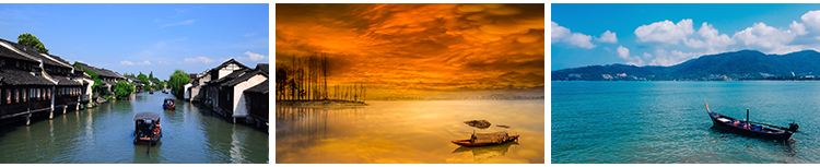 古风意境船舟夕阳晚霞山水风景治愈小船高清抖音图片JPG设计素材