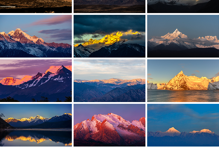 日照金山雪山金色山脉山峰夕阳日出自然风景风光图片JPG高清素材