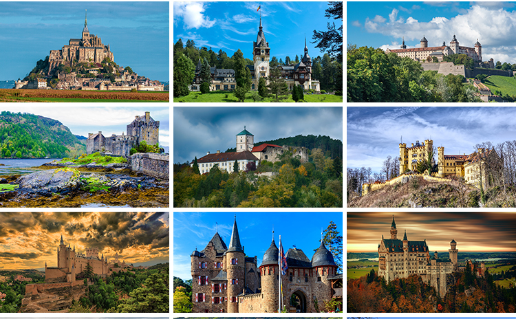 欧式建筑景观复古城堡古堡欧洲古典风景碉楼JPG设计合成图片素材