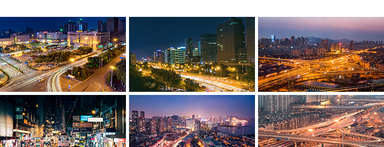 城市车流夜景灯光夜晚繁忙交通高架立交桥现代都市街道路图片素材