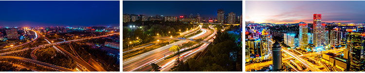 城市车流夜景灯光夜晚繁忙交通高架立交桥现代都市街道路图片素材