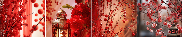 新年春节过年货祝福红色喜庆新春抖音直播间绿幕背景虚拟图片素材