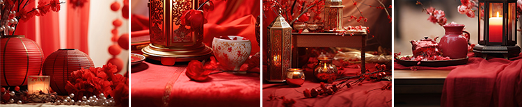 新年春节过年货祝福红色喜庆新春抖音直播间绿幕背景虚拟图片素材