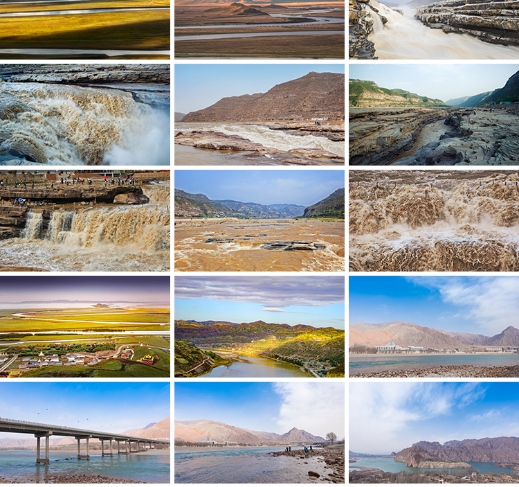 中国黄河流域自然风光壶口瀑布黄河流九曲十八弯摄影JPG图片素材