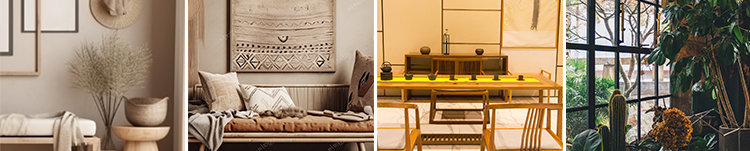 中国风复古茶室禅意古风意境室内窗外风景虚拟直播间背景图片素材