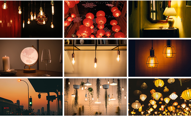 电灯泡玻璃灯光发光梦幻温馨唯美灯笼灯具路灯台灯孔明灯图片素材