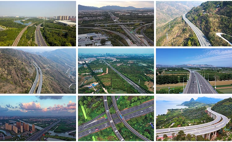 中国高速公路航拍立交桥交通发展桥梁高架桥车流高清实拍视频素材