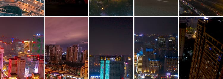 竖屏版城市夜景街道航拍人流车流俯拍城市建筑伤感情感短视频素材