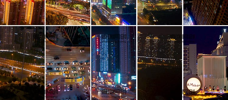 竖屏版城市夜景街道航拍人流车流俯拍城市建筑伤感情感短视频素材