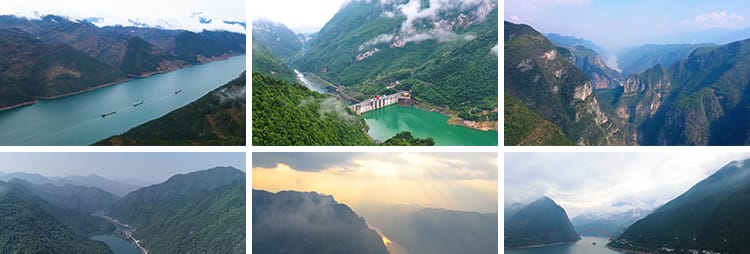 祖国大好河山川湖海三峡万里长江两岸自然风景轮船航行短视频素材