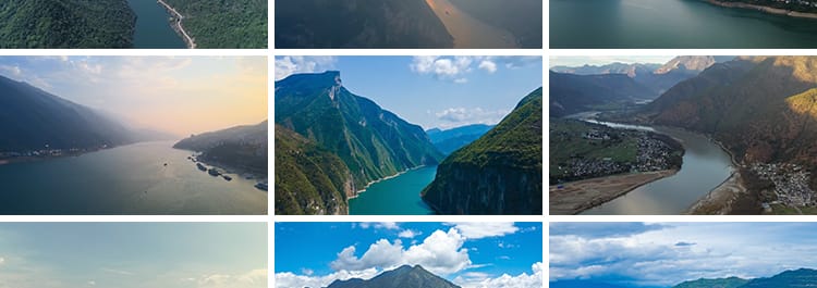 祖国大好河山川湖海三峡万里长江两岸自然风景轮船航行短视频素材