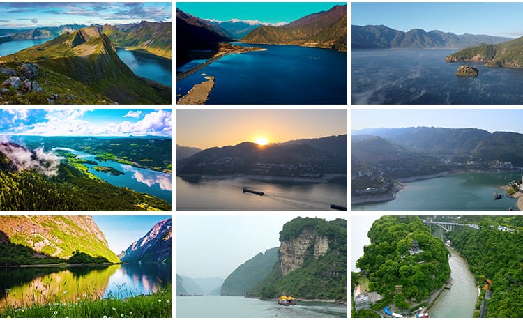 祖国大好河山川湖海三峡万里长江两岸自然风景轮船航行短视频素材