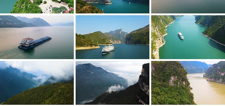 祖国大好河山川湖海三峡万里长江两岸自然风景轮船航行短视频素材