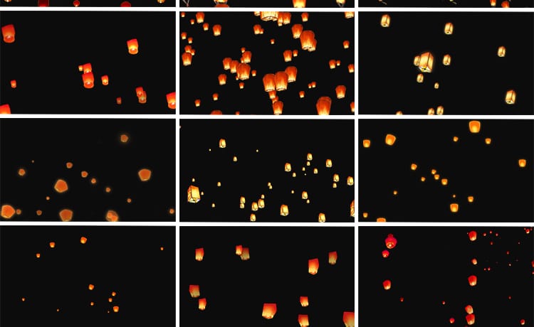 孔明灯许愿祈福灯笼新年中秋节透明通道后期MOV合成动态视频素材