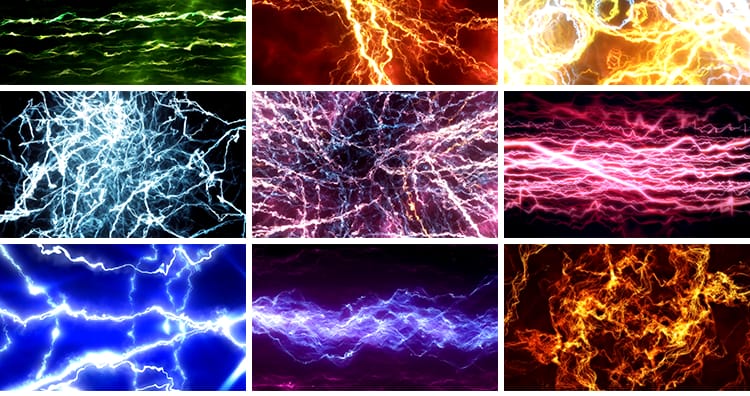 酷炫电流放射闪电动感火光火花特效酒吧屏幕舞台LED背景视频素材