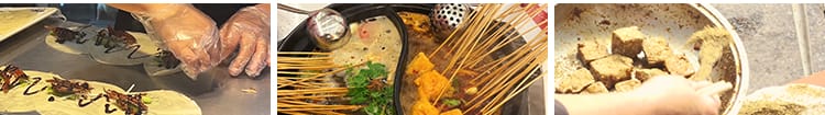 夜市美食街路边摊小吃街头特色烤串臭豆腐炸串炭烤海鲜短视频素材