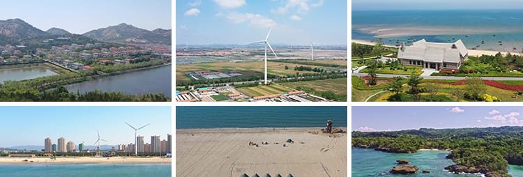 山东威海滨城市幸福门鸡鸣岛屿华夏城刘公岛旅游景点实拍视频素材