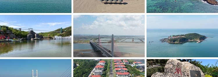 山东威海滨城市幸福门鸡鸣岛屿华夏城刘公岛旅游景点实拍视频素材