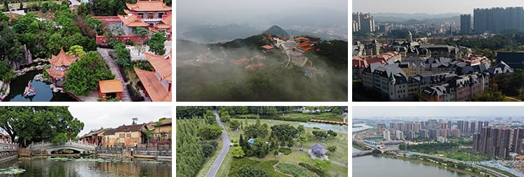 4K东莞虎门大桥地标城市建筑CBD夜景点旅游国贸中心航拍视频素材