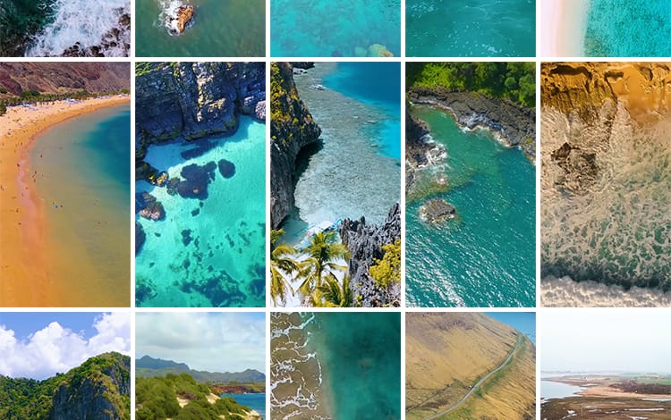 自然风景大海山川山河大海岛屿海边抖音快手自媒体高清短视频素材