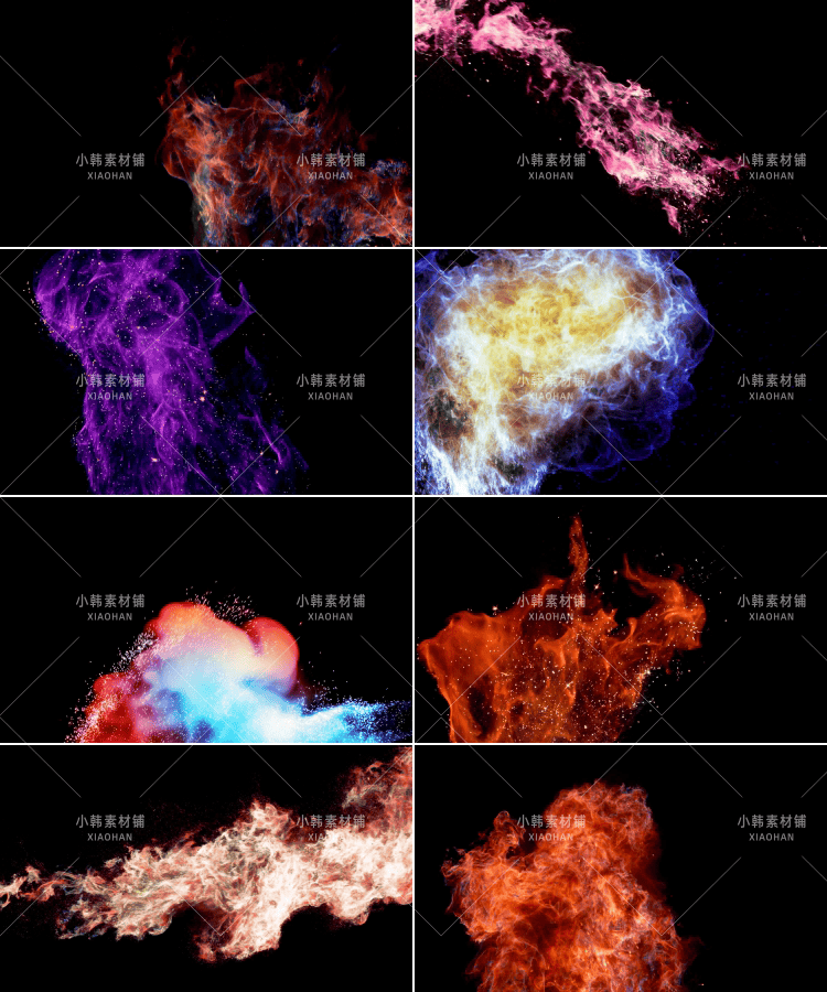 高清魔法烟雾法术科幻粒子粉尘施法PR_AE合成特效MOV后期视频素材