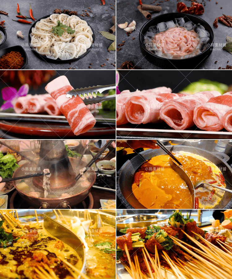 美食火锅涮锅配菜横版高清抖音自媒体pr剪辑背景视频素材
