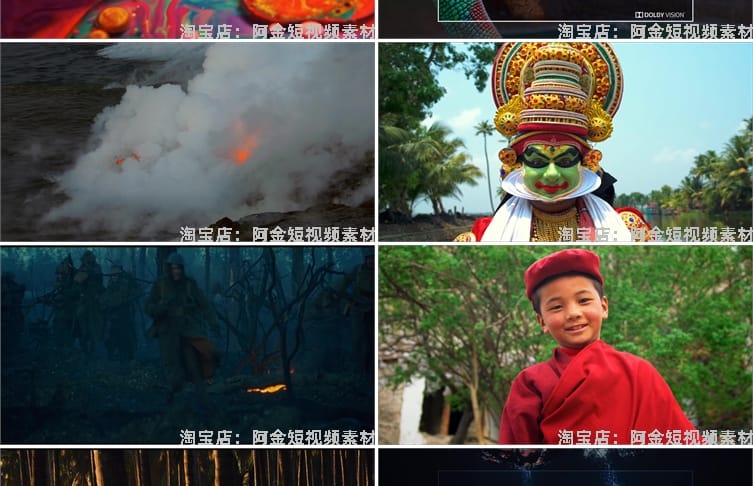 4K自然风景视频电视手机品牌商场演示片超高清素材人文美食测试片