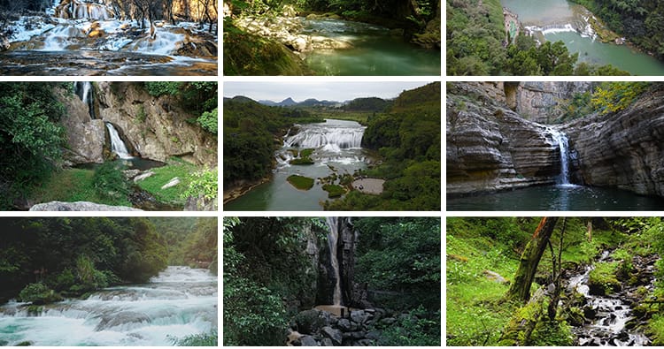 4K山水河流瀑布风景湖泊水流小溪山涧岩石头峡谷实拍剪辑视频素材