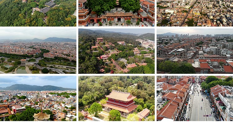 泉州古建筑古城历史古街旅游风景点景区城市全景延时摄影视频素材