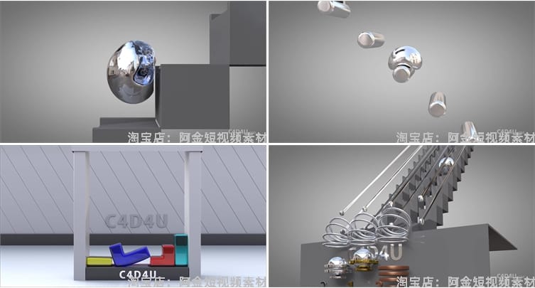 三维球体流体C4D4u小说推文素材解压减自媒体高清横屏国外短视频
