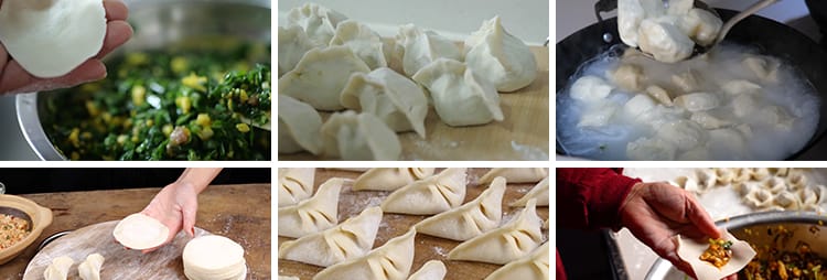 包饺子煮饺子水饺冬至过年和面调饺子馅美食特写高清实拍视频素材