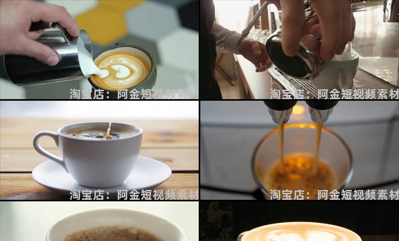 喝咖啡冒着热气接咖啡特写咖啡机倒咖啡店宣传实拍剪辑短视频素材