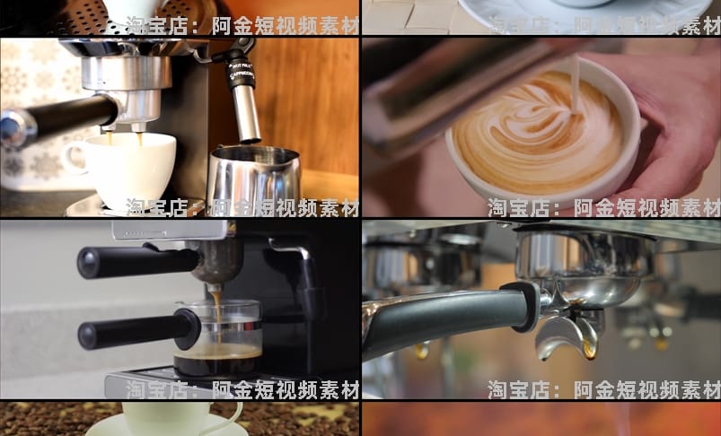 喝咖啡冒着热气接咖啡特写咖啡机倒咖啡店宣传实拍剪辑短视频素材