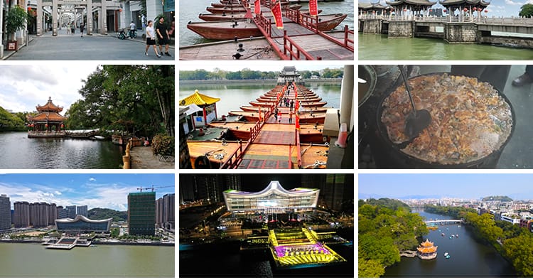 广东潮州广济桥古城建筑牌坊街老城旅游风景点潮汕博览馆视频素材