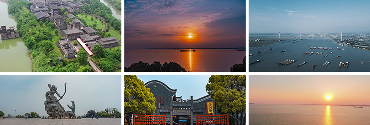 湖南岳阳洞庭湖大桥君山岛湘君园岳阳楼旅游景点风光实拍视频素材