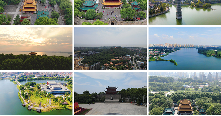 湖南岳阳洞庭湖大桥君山岛湘君园岳阳楼旅游景点风光实拍视频素材