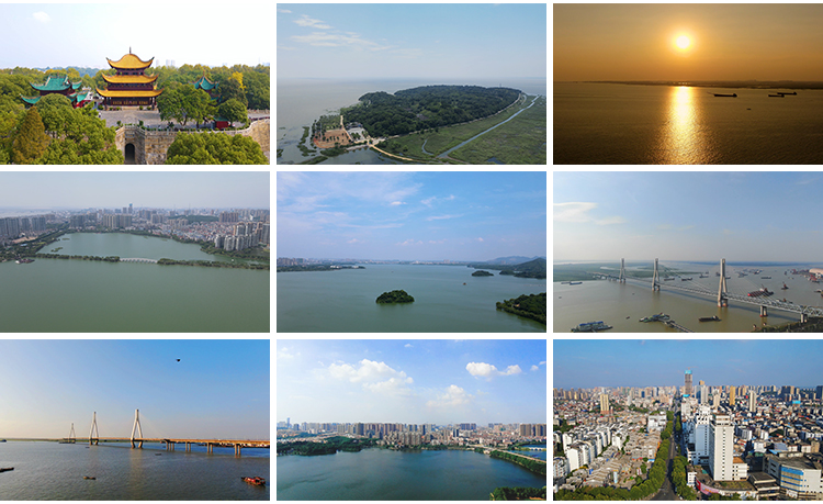 湖南岳阳洞庭湖大桥君山岛湘君园岳阳楼旅游景点风光实拍视频素材