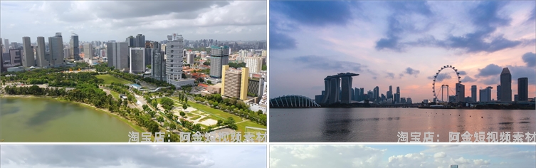 新加坡风光景点航拍国外建筑风景素材高清旅游自然治愈系视频背景