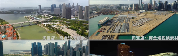 新加坡风光景点航拍国外建筑风景素材高清旅游自然治愈系视频背景